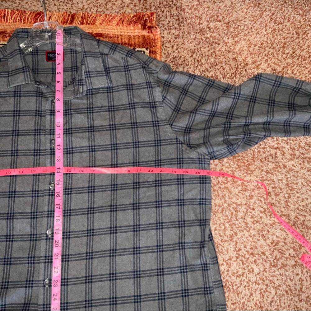 UNTUCKit Shirt Mens 3XL Grey & Blue Flannel Button Up Long Sleeve Casual Hiking - Picture 10 of 12